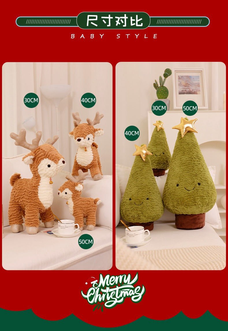 Cross-border Christmas Tree plush toy elk doll pillow Christmas holiday decoration Christmas gift wholesale