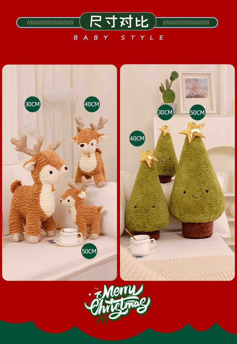 Cross-border Christmas Tree plush toy elk doll pillow Christmas holiday decoration Christmas gift wholesale