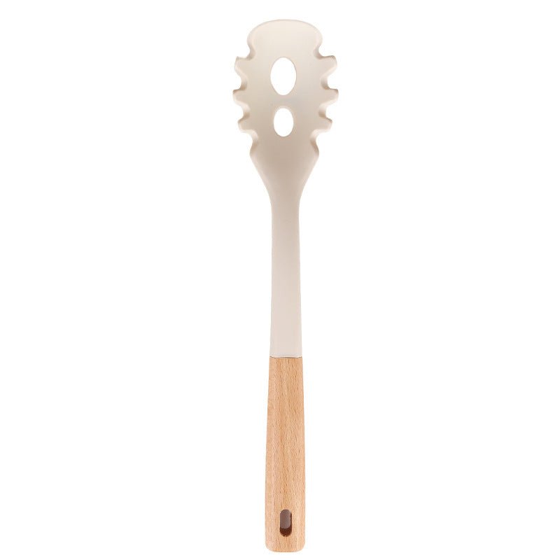 Wooden Handle Silicone Kitchen Utensil Set, Non-Stick Pan, Silicone Spatula, Soup Spoon, High Temperature Resistant Silicone Cooking Spatula, Daily Kitchen Utensils - Kasa & Pet