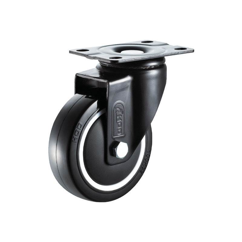 Houde HOD heavy duty industrial 3 inch 4 inch 5 inch polyurethane black universal wheel mute wear-resistant trolley casters