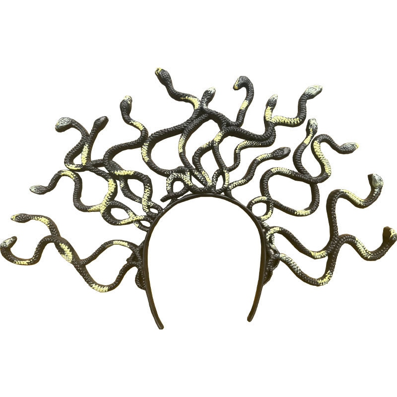 Medusa Snake Hair Hoop Halloween cos Hair Accessories Prom Makeup Costume Props Ancient Greek Mythology Snake Head Buckle