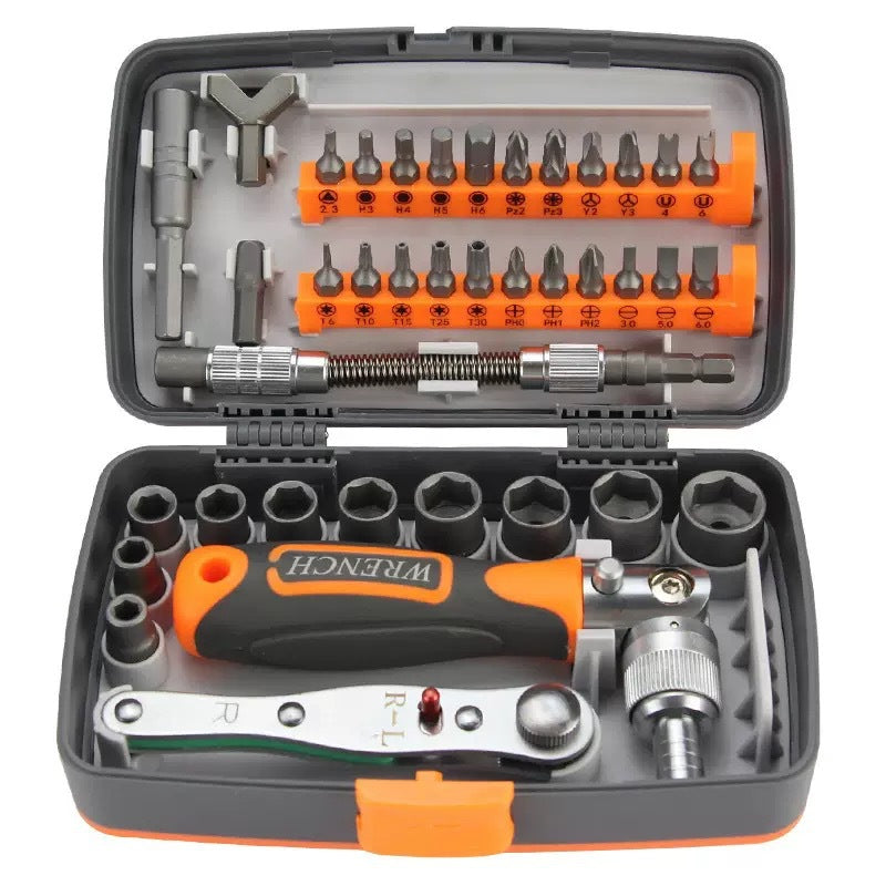 Multifunctional Ratchet Screwdriver Set 40-in-1 S2 Steel Strong Magnetic Screwdriver Household Tool Combination Set Customized