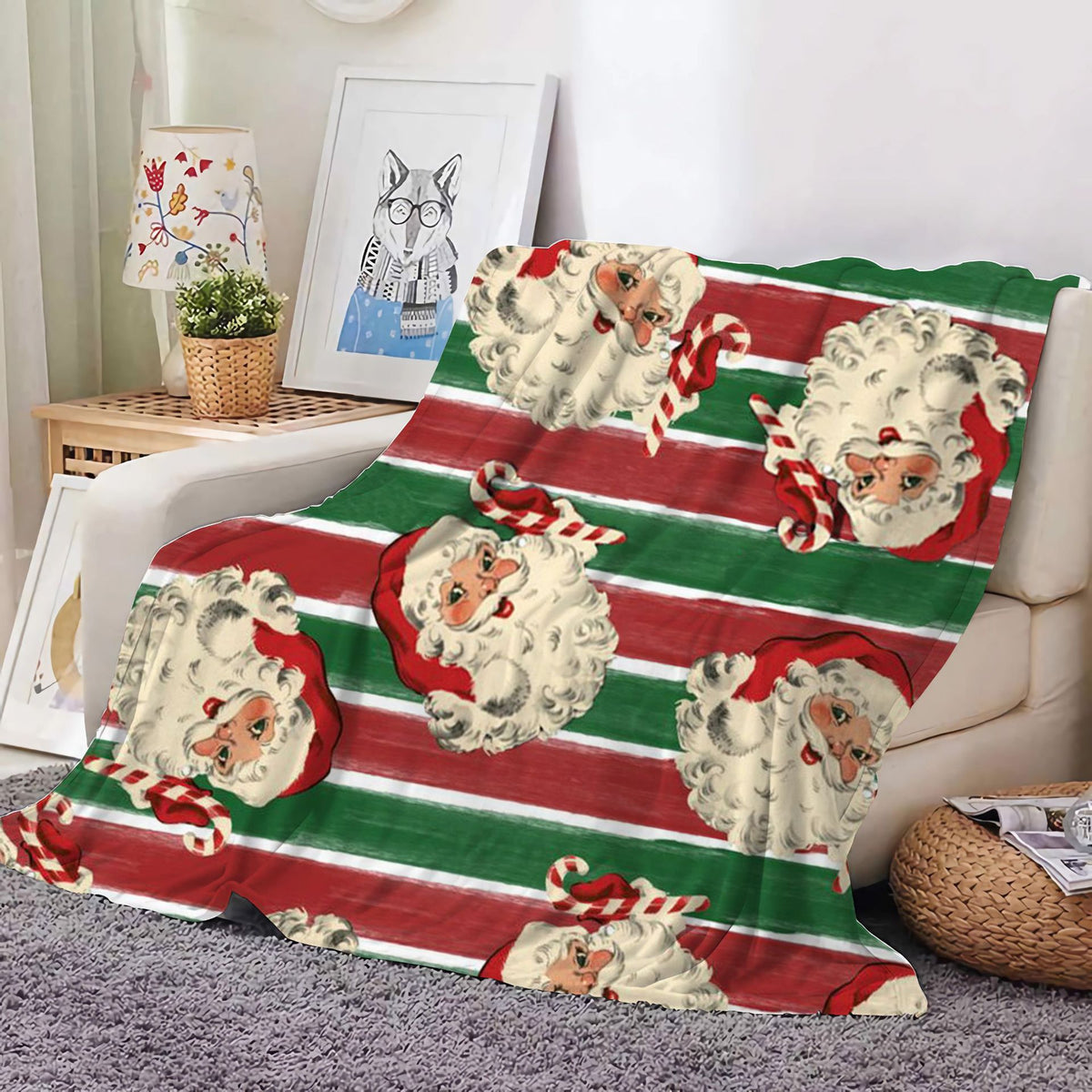 Christmas Decoration Blanket Holiday Blanket Red Festive Blanket Christmas Tree Polo Sofa Blanket Flannel Blanket - Kasa & Pet