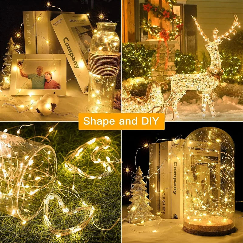 Luzes de natal led luzes de cortina de fadas 8 modo remoto usb festão decoração de natal para casa férias lâmpada de ano novo