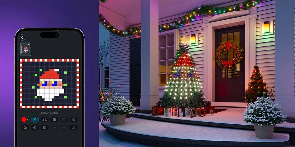 Luzes LED para Árvore de Natal 400 LEDs, Luzes de Cordão RGB Inteligentes para Decoração de Feriados, Controle por APP/Remoto