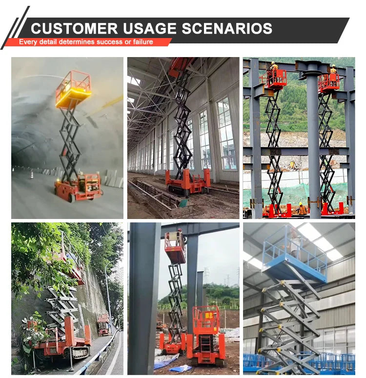 Plataforma Elevatória Hidráulica Mini de 4m, 6m, 8m, 16m, Plataforma Elevatória Elétrica Móvel Autopropelida com Aprovação CE