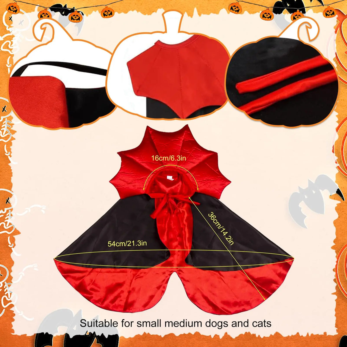 Fantasias de Halloween para Cães, Capa de Vampiro, Fantasia de Cosplay para Gatos de Estimação, Roupas Engraçadas, Manto para Cães para Festa de Halloween
