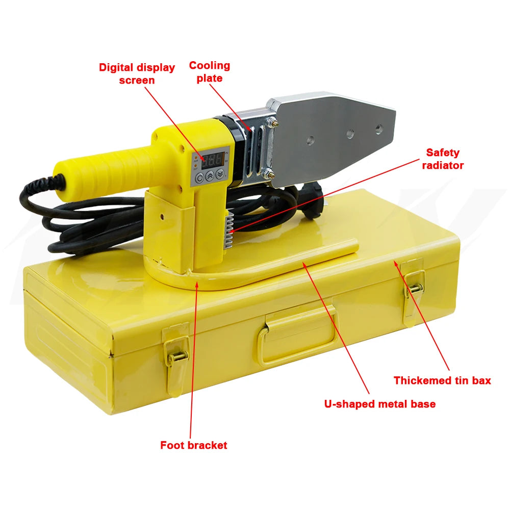 Tubo de solda, tubo de PVC ferro de solda, plástico soldagem aquecimento, Hot Melting Tool, PB, PP, PE, PPR, 600W-1000W
