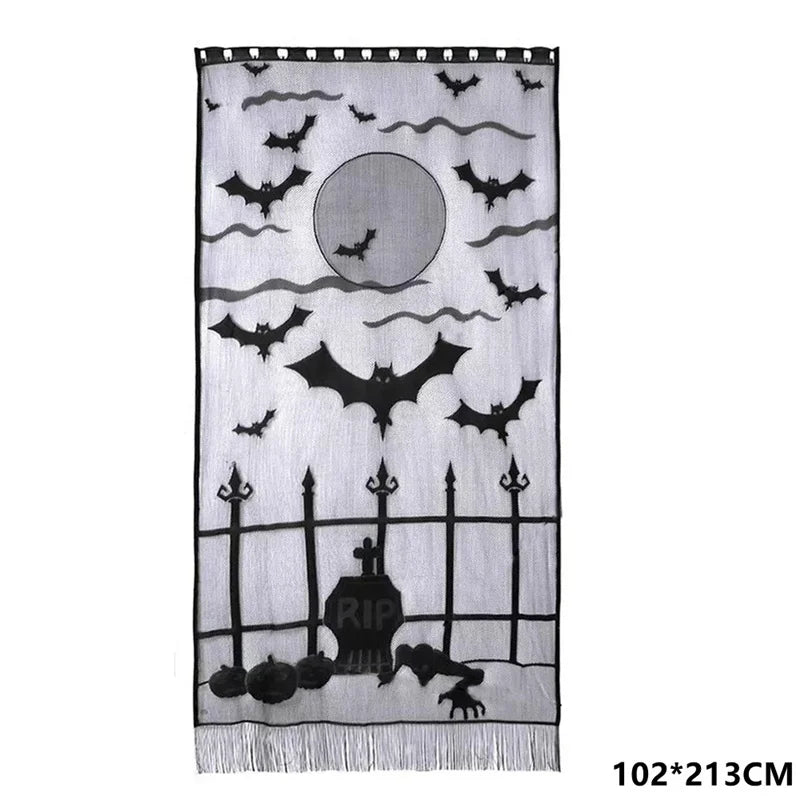 Kit de Decorações de Halloween: Toalha de Mesa com Teia de Aranha, Caminho de Mesa, Decoração para Lareira, Toalha de Mesa com Renda e Teia de Aranha, Decoração para Festa de Halloween - Kasa & Pet