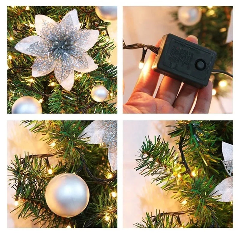 2.7m 5 cores decorações de natal guirlanda decoração rattan luzes grinalda decorado lareira escadas parede porta decoração