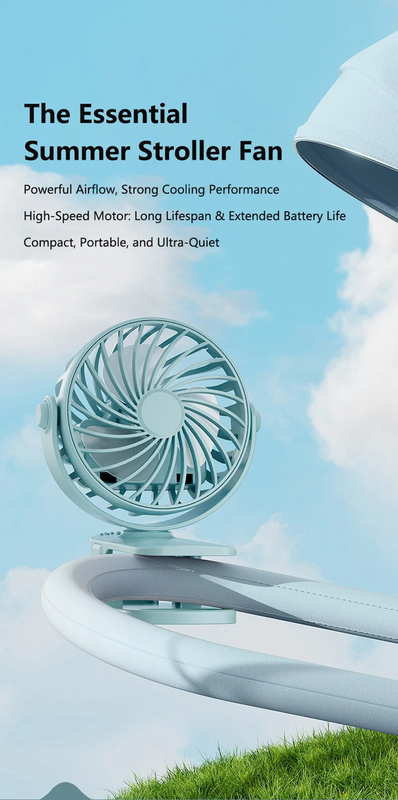 Mini Ventilador Portátil 720 ° Ventilador Portátil Recarregável USB com Lâmpada Noturna Integrada e Rotação, Fluxo de Ar Potente para Viagens, Camping e Atividades ao Ar Livre