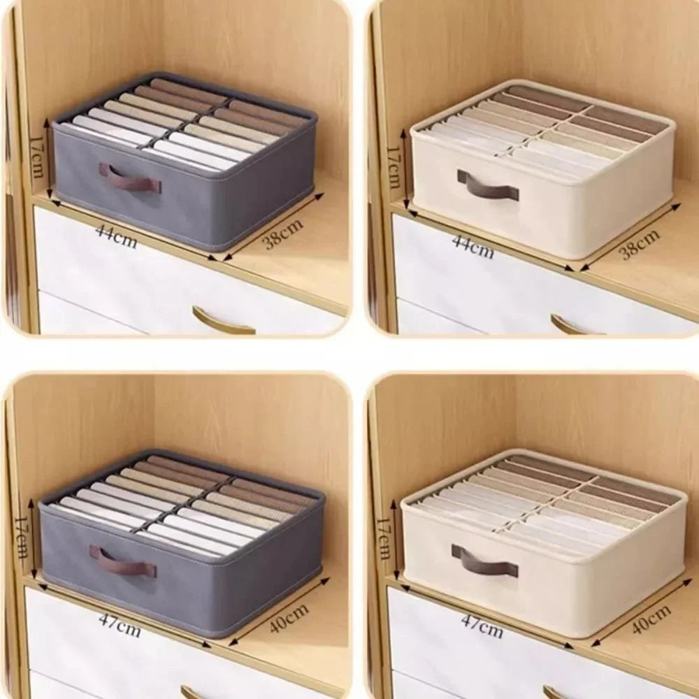 Organizador de Armário com 14/16/24 Compartimentos, Caixa de Armazenamento Reforçada para Calças, Organizadores de Armário para Camisas, Organizador de Gavetas Dobrável