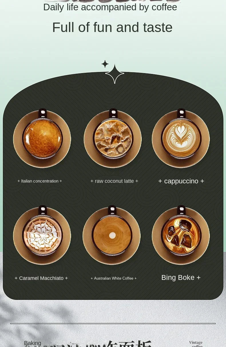 Máquina de café italiana retrô 220v, pequena máquina doméstica totalmente semiautomática concentrada americana integrada de espuma de leite ag