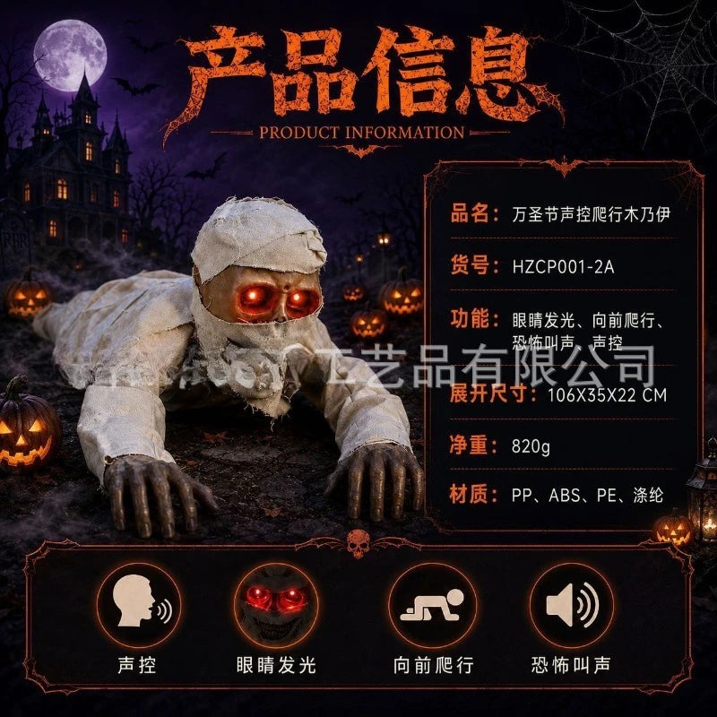 Novos Adereços Elétricos de Halloween: Fantasmas Rastejantes, Brinquedos, Enfeites, Adereços de Terror, Lanternas de Abóbora