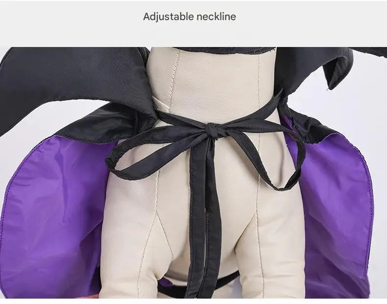 Fantasia de Halloween para Cães e Gatos, Capa com Capuz, Capa de Veludo da Maléfica, Ajustável, Vestuário para Festa de Cosplay, Brinquedo Engraçado de Bruxa para Animais de Estimação