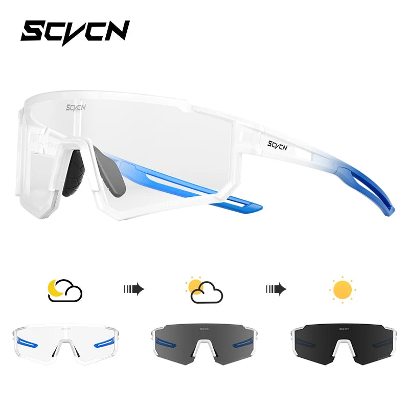 SCVCN Outdoor Cycling Sunglasses Men's MTB Bike Glasses Sports Mountain Climbing Fishing Women's Bicycle Cycling UV400 Goggles