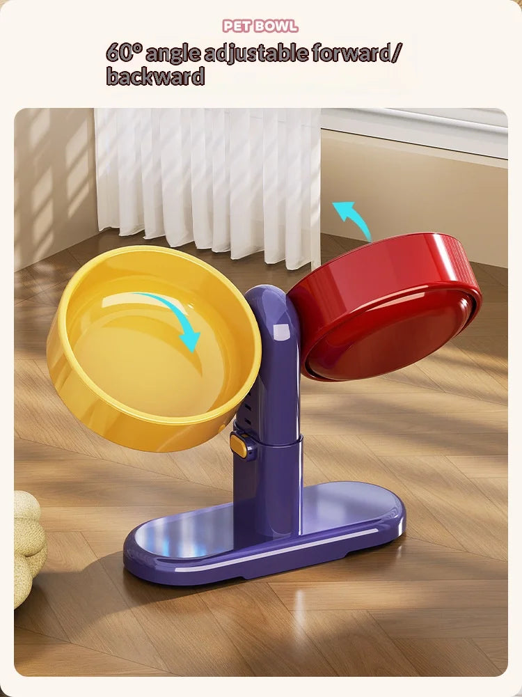 Suprimentos para animais de estimação: Tigelas para gatos/tigelas de água, tigelas para cães, tigelas para animais de estimação resistentes a quedas, com altura ajustável.