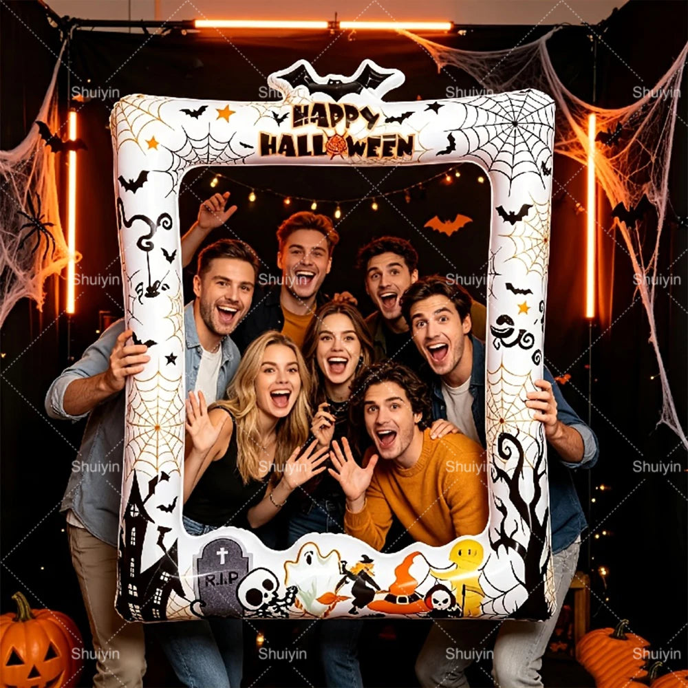 Porta-retratos inflável portátil de Halloween, balão divertido para festa de Halloween, adereço para cabine de fotos, decoração de casa assombrada com morcegos, suprimentos para festas, presente para crianças.