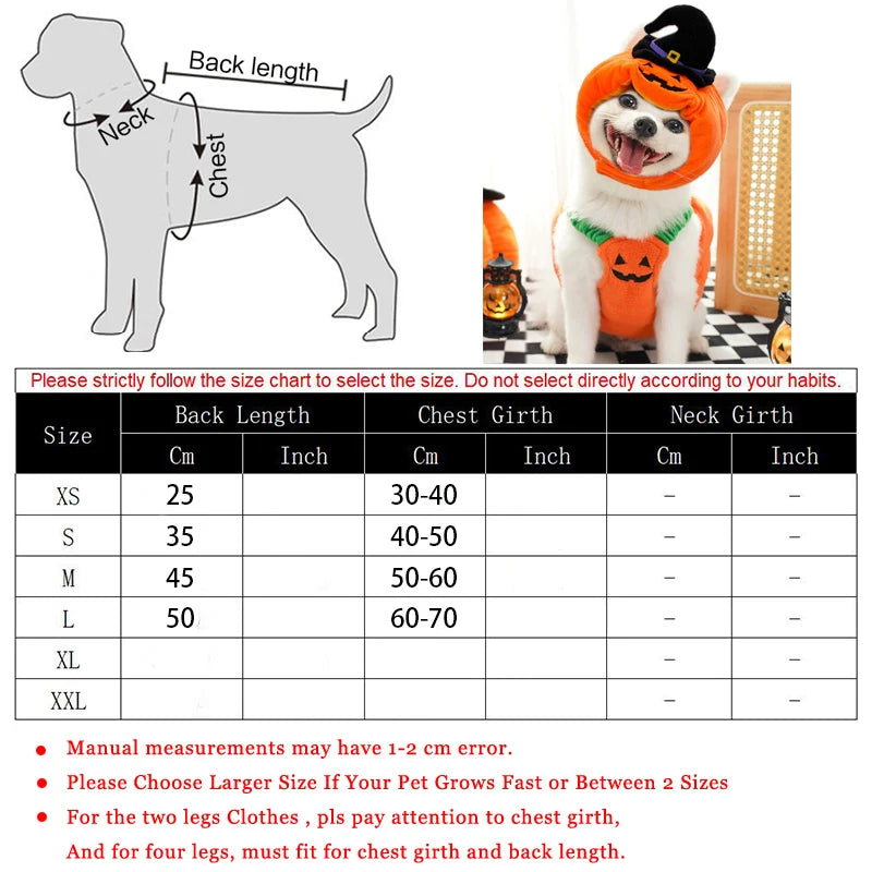 Fantasias de Halloween para Cães, Traje Engraçado de Abóbora Lanterna, Roupa de Transformação para Cães e Gatos de Duas Patas, Chapéu de Abóbora Fofo, Jaqueta para Cães