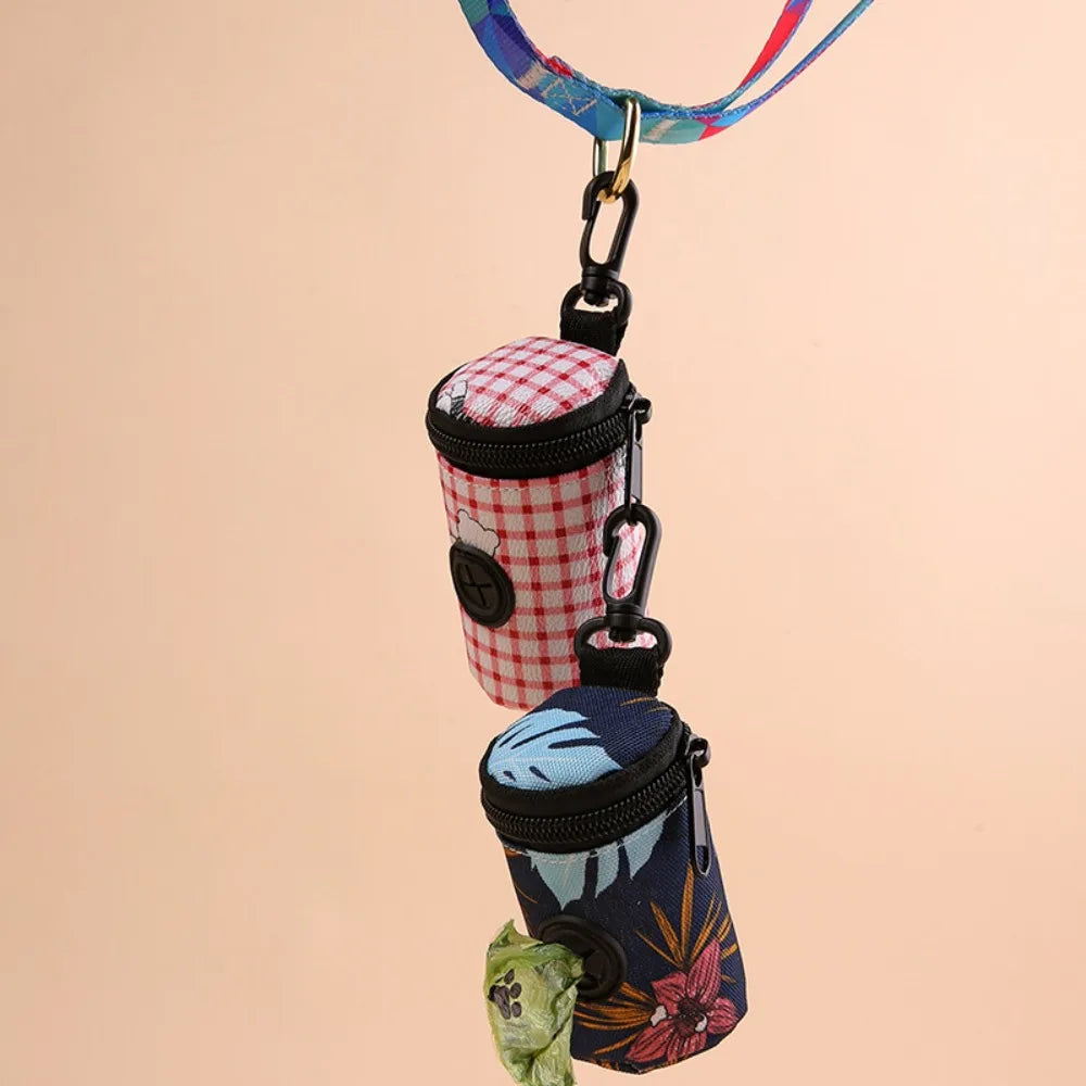 Hangable cão cocô saco dispensador zíper cães andando acessório saco de resíduos titular portátil bonito sacos de lixo organizador suprimentos para animais de estimação