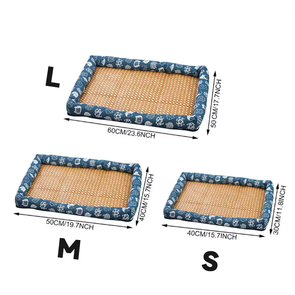 Cama para animais de estimação para gatos e cães, adequada para todas as estações, tapete refrescante de verão, confortável e resistente a pelos, suprimentos para animais de estimação com o.