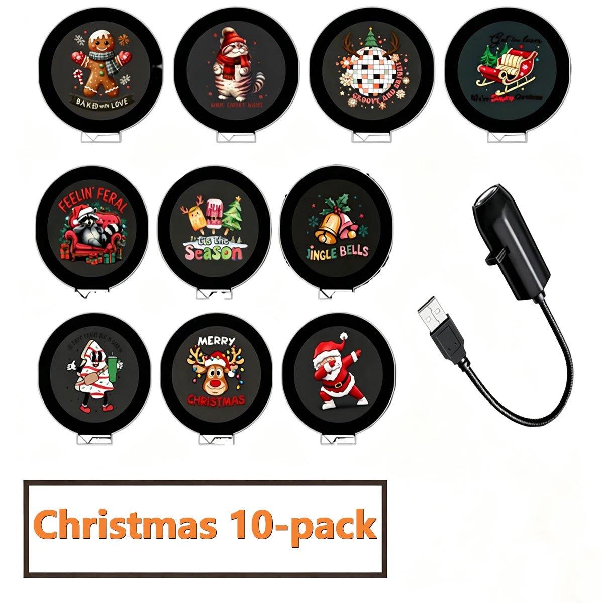 Projetor de Natal LED, Luz Noturna Realista com 4/6/10 Padrões, Papai Noel, Árvore de Natal, Decoração de Teto e Parede, Brinquedo Educativo, Presente - Kasa & Pet