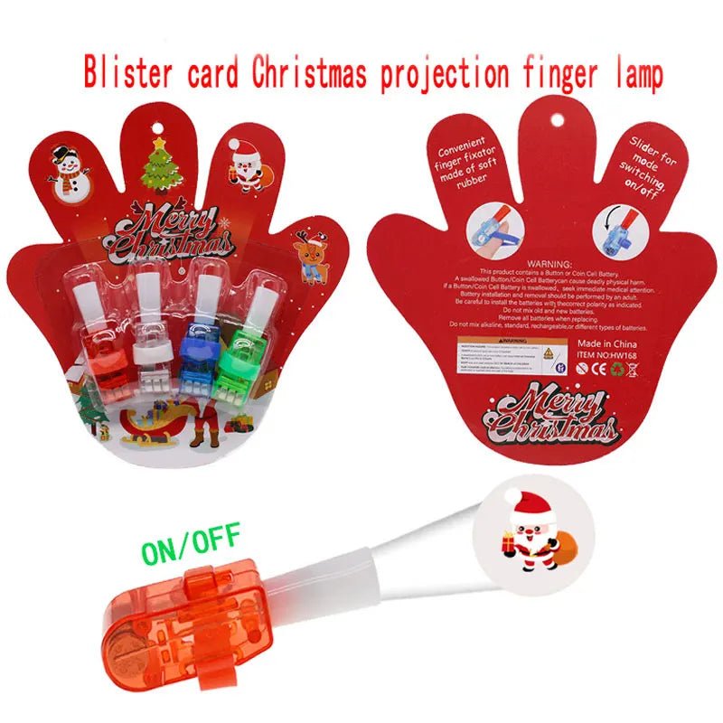 Luzes de Projeção de Dedos de Natal, Luzes de Dedos que Brilham no Escuro para Festas, Lembrancinhas de Natal, Lâmpada de Dedo LED com Padrão Aleatório