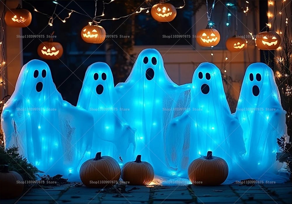 Halloween Backdrop Banner Pumpkin Bats Ghost Design Photography Background For Halloween Party Birthday Decorations Wall Decor - Kasa & Pet