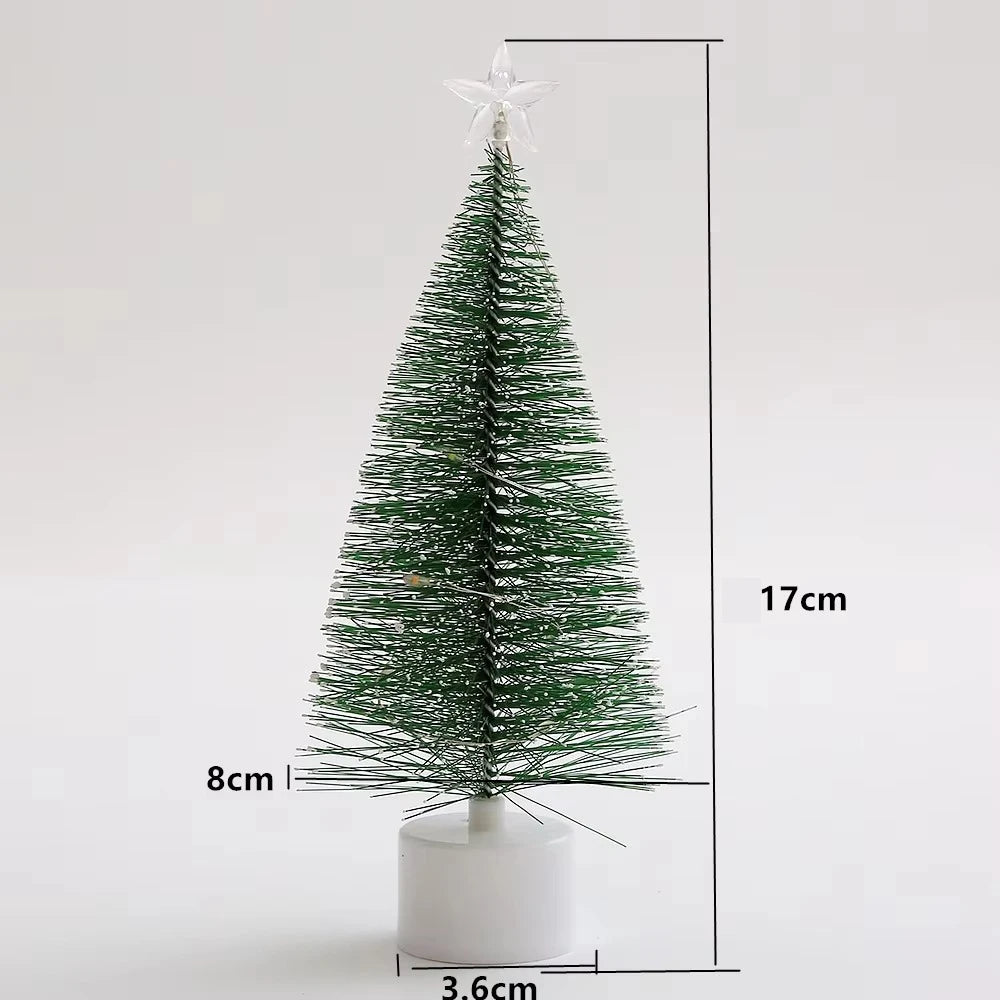 Led colorido luminoso árvore de natal presentes de natal decoração da janela de natal ornamentos do jardim de infância enfeites de natal