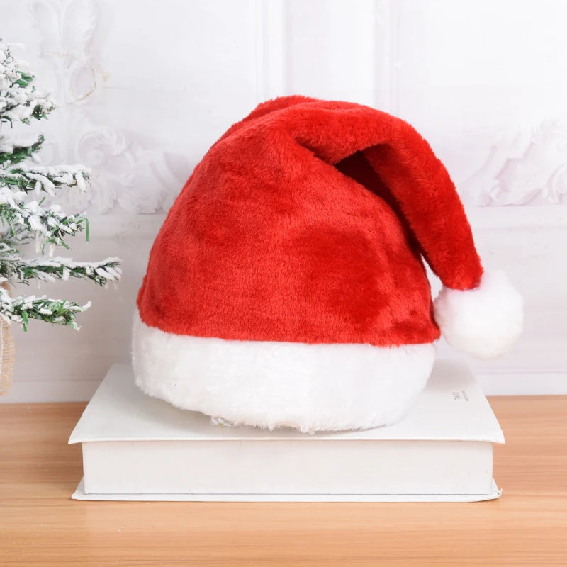 Gorro de Natal Tricotado 2026 com Pompom Fofo para Adultos, Touca Macia de Papai Noel, Presente de Ano Novo para Família, Decoração de Natal