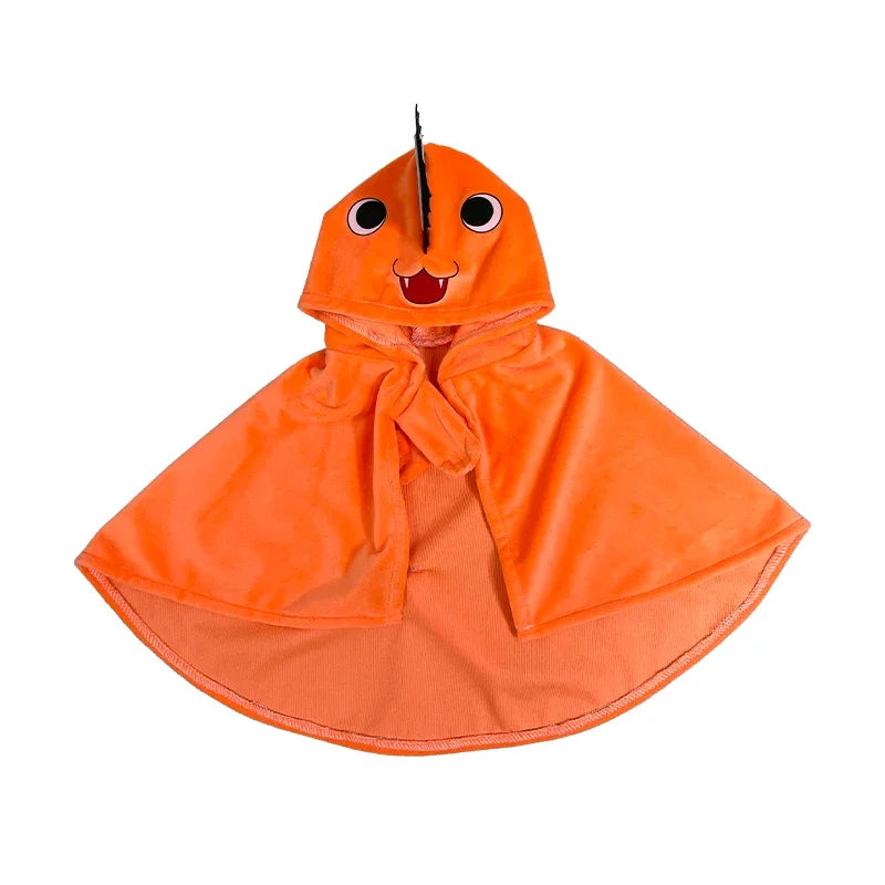 Roupas para animais de estimação Pochita, capa moderna para cães e gatos, fantasia de cosplay de anime para o Halloween, acessório para animais de estimação, roupa macia e quente para transformação de cachorros.