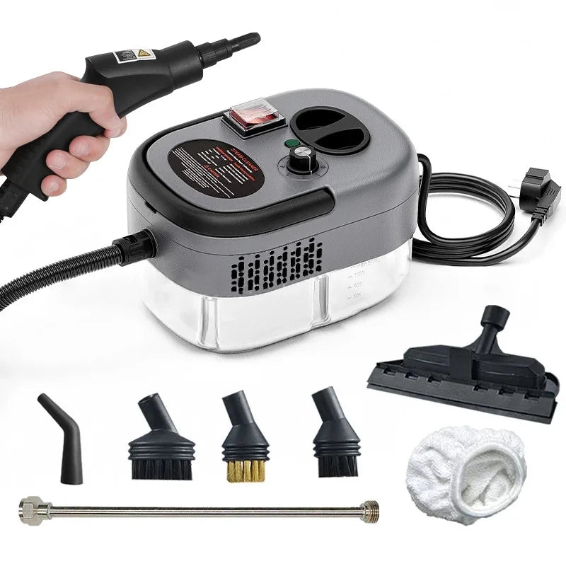 Limpador a vapor 2500W, esterilização de alta temperatura, jato de pressão, máquina de lavar para casa, carro, cozinha, ar condicionado, 220V, plugue UE
