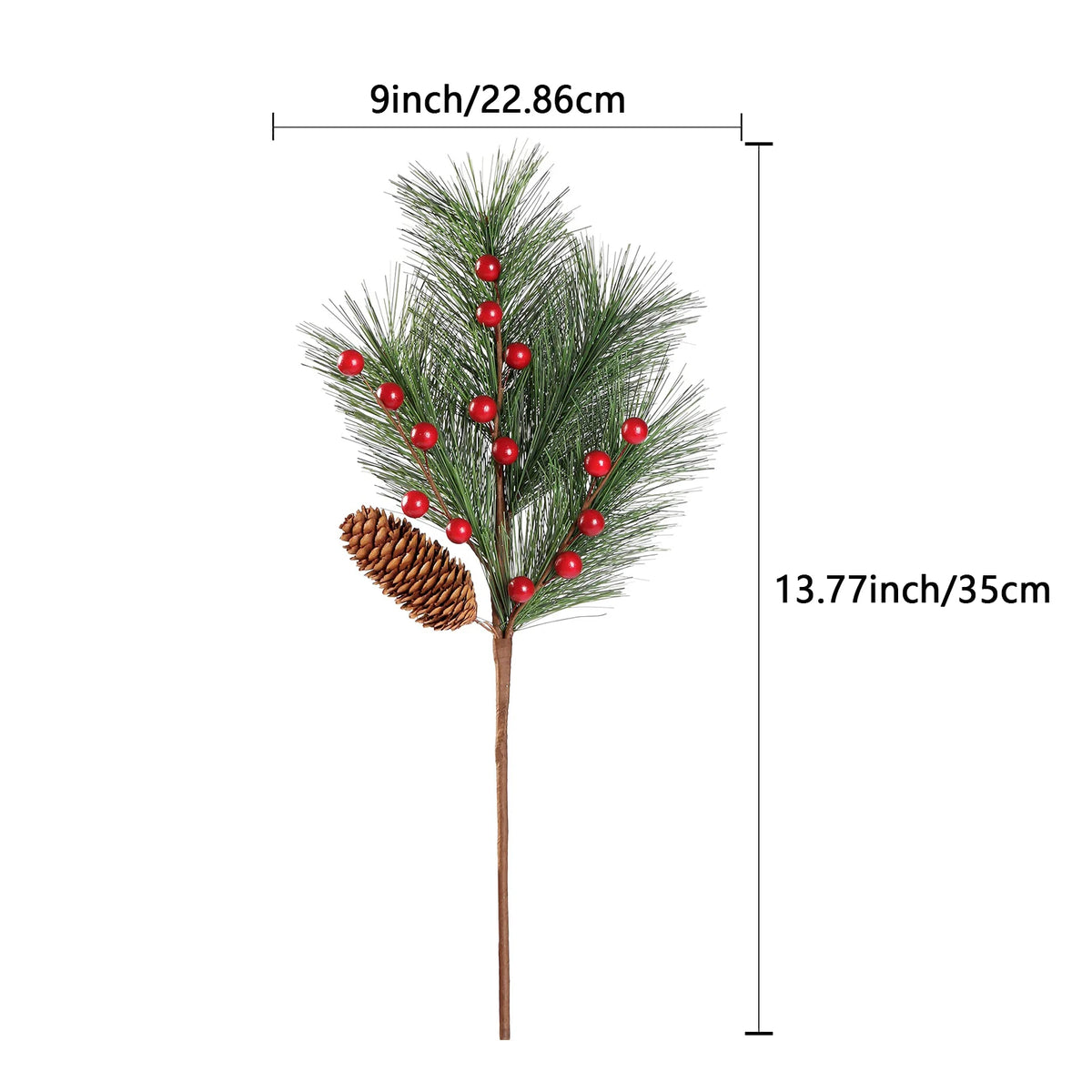 Natal vermelho berry flor artificial pinha ramo decorações da árvore de natal ornamento embalagem de presente festa em casa diy grinalda
