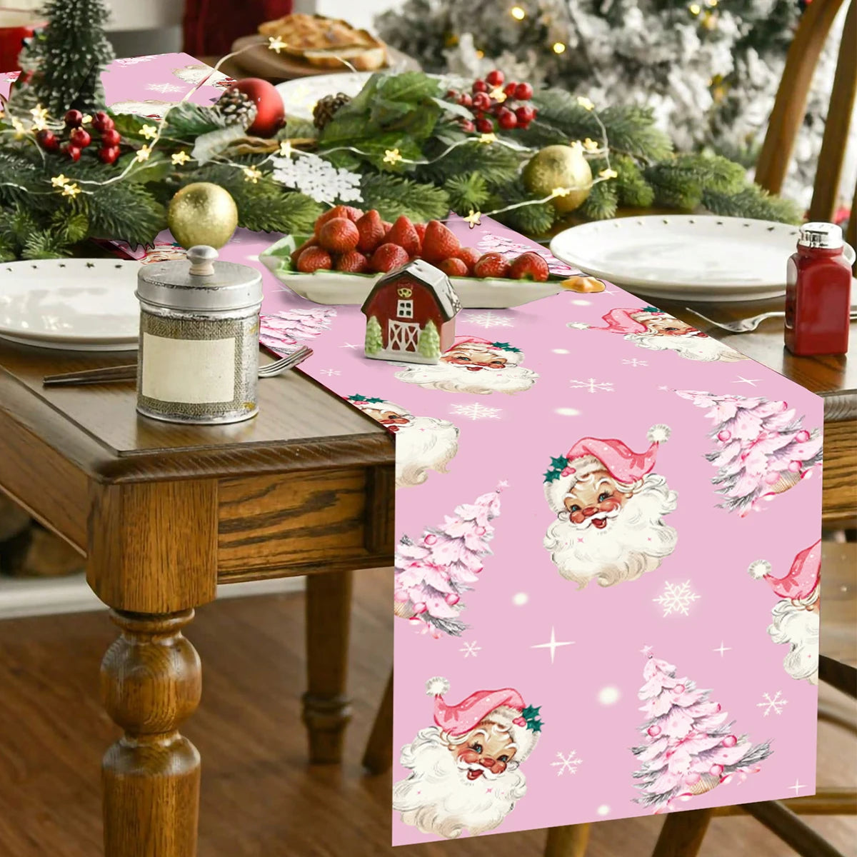 Natal papai noel corredor de mesa navidad natal noel árvore boneco de neve bandeira de mesa feliz natal decoração para casa 2025 ano novo 2026