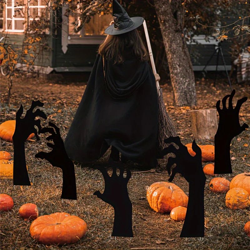 Decoração de Halloween, Mão Preta, Pátio, Jardim ao ar livre, Estaca de Gramado, Logotipo Adequado para Festa de Halloween - Kasa & Pet