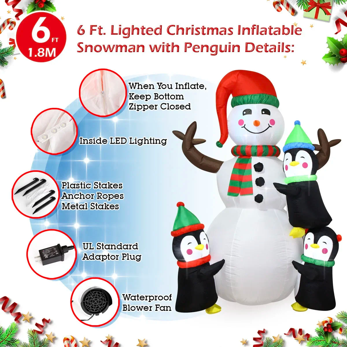 Decorações infláveis de natal-ramo boneco de neve, papai noel, homem de gengibre, saco de presente boneco de neve luz led decorações de gramado