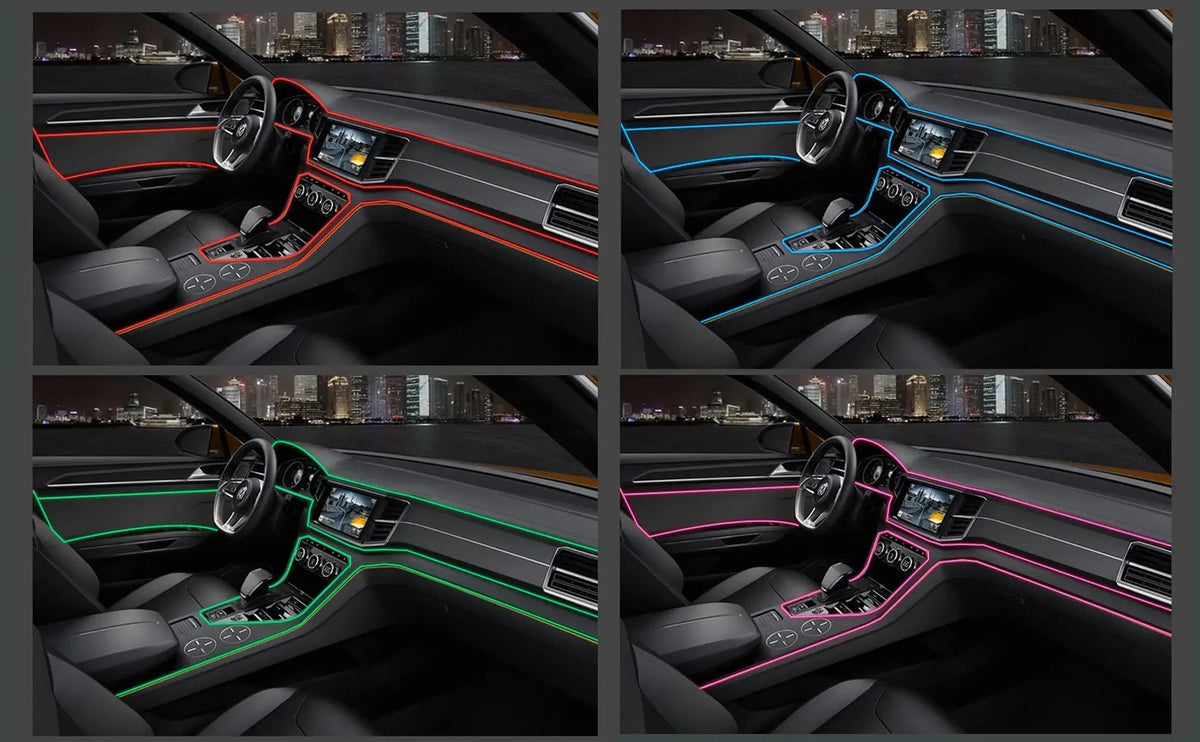 5m interior do carro conduziu a luz de tira néon el fiação lâmpada decorativa para auto diy flexível luz ambiente usb festa atmosfera diodo