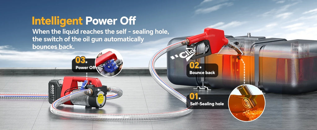 Bomba de Combustível Elétrica Taskstar 21V para Caminhões e Tratores a Diesel, Bomba de Transferência de Diesel 45 L/min para Bateria Makita 18V