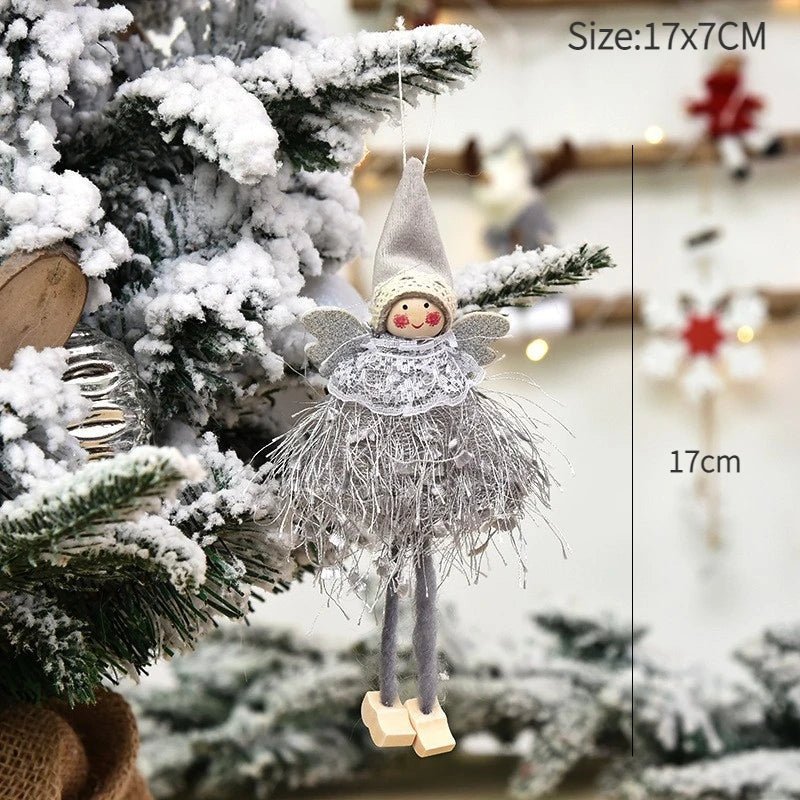 Ano novo 2024 natal anjo bonecas árvore de natal pingente ornamentos navidad 2022 decoração de natal para casa presentes natal noel deco