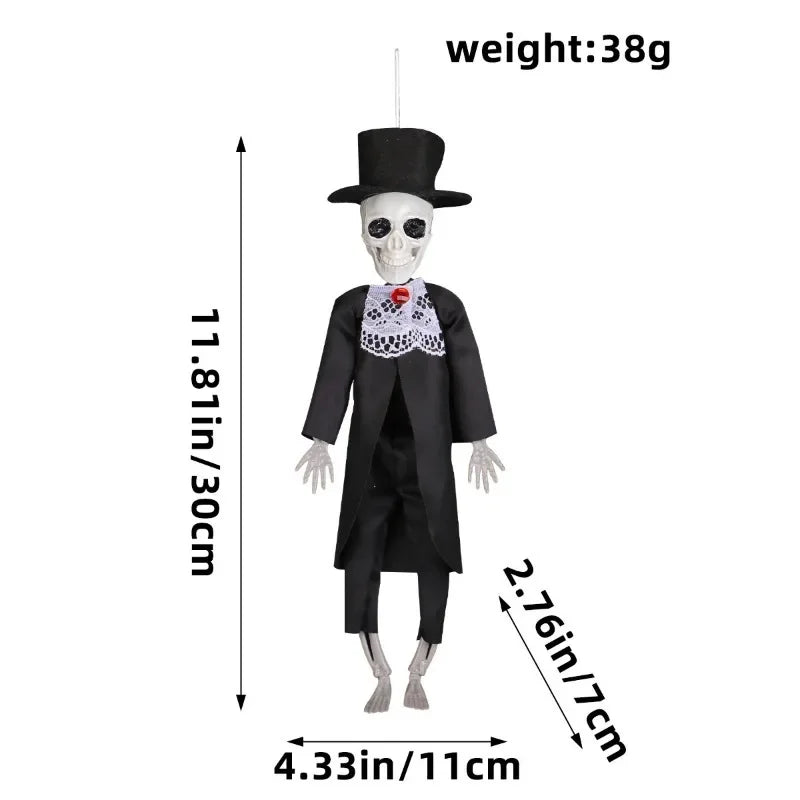 Decorações de Halloween de Noivos Esqueletos Pendurados, Assustadores para Festas em Bares, Casas Assombradas, Adereços de Pegadinhas e Decoração de Casamento