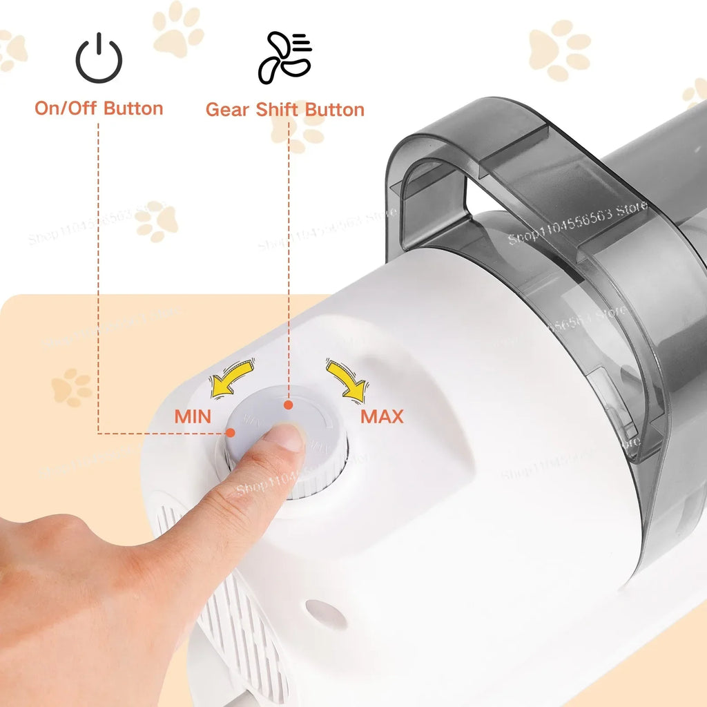 Kit de preparação para animais de estimação 6 em 1 com sucção a vácuo, máquina de cortar cabelo para cães e gatos de cabelos longos/curtos