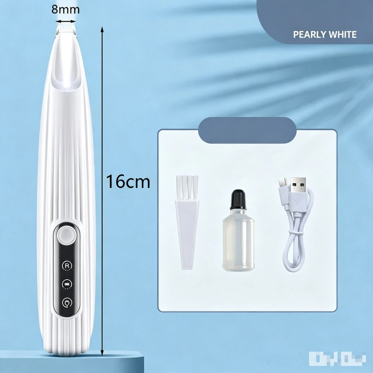 Aparador de Pelos Sem Fio HTMCK com LED, Baixo Ruído e à Prova d'Água para Cães e Gatos