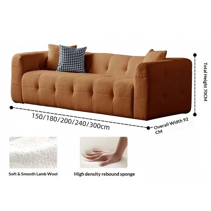 Any Size Custom Compressed Fabric Sofa Hand Tufted Design Integrated Sponge Roll Pack Shipping Multiple Color Living Room Bedroo