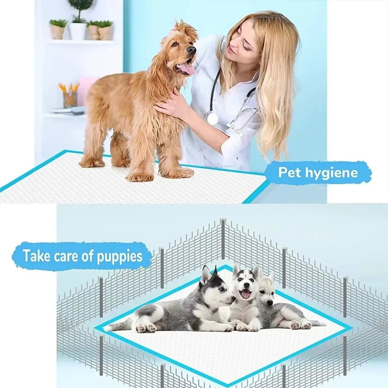 Fraldas Super Absorventes para Pets: Tapetes Descartáveis Grossos de Secagem Rápida para Cães e Gatos, com Desodorante e Recortáveis