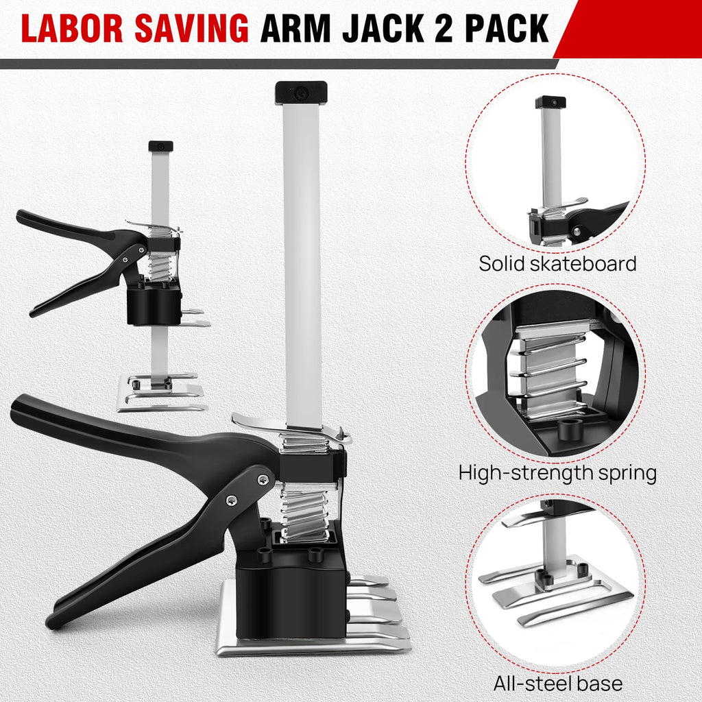 Gato de braço para economia de trabalho, conjunto leve de ferramentas de levantamento manual com altura ajustável, altura ajustável de 0-17 cm, peso máximo de 170 kg