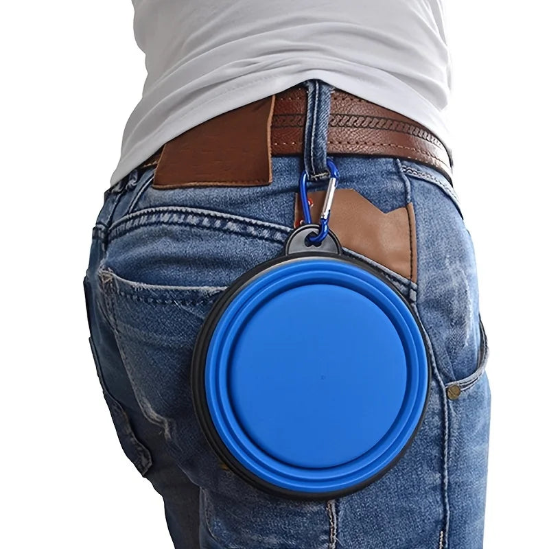 Tigela de comida para animais de estimação portátil durável tpr tigela de comida para cães e gatos tigela dobrável de silicone portátil viagem ao ar livre tigela de comida de água