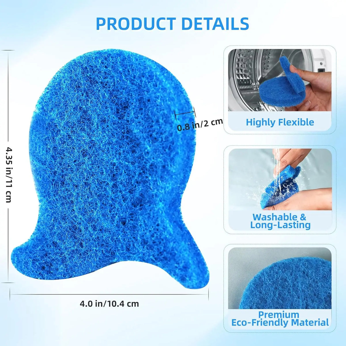 6 PCS Removedor de pêlos de animais de estimação para lavanderia – Remove efetivamente peles e pêlos de peles – Coletor de pêlos de animais de estimação de lavanderia ecológico reutilizável