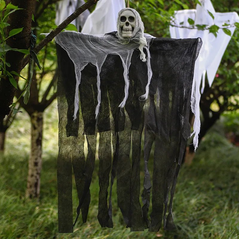 Decoração de festa de halloween de terror, casas assombradas, porta ao ar livre, pano preto assustador, gaze assustadora, adereços góticos - Kasa & Pet