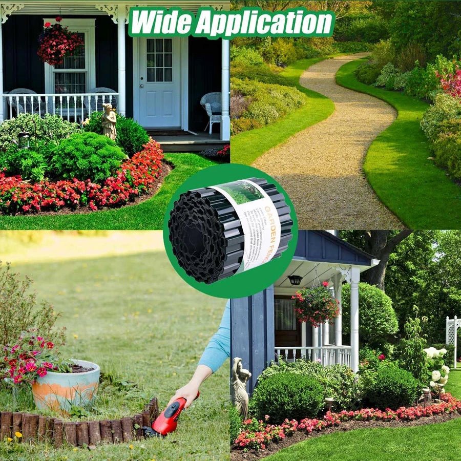 Borda de paisagem de plástico para gramado, borda ondulada para jardim, borda para gramado, faça você mesmo, canteiros de flores vegetais, decoração