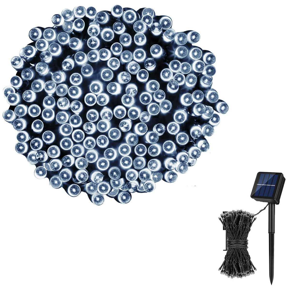 Luzes de fadas externas movidas a energia solar de couro de plástico LED IP65 à prova d'água 8 modos de iluminação para decoração de casamento de Natal - Kasa & Pet